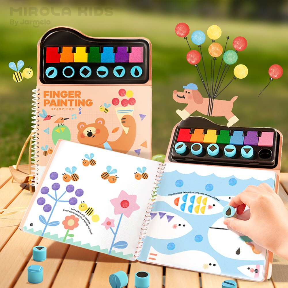 สีฟิงเกอร์เพ้นท์พร้อมสมุดกิจกรรมแบบพกพา  MIROLA KIDS : Finger Painting - Stamp Fun!