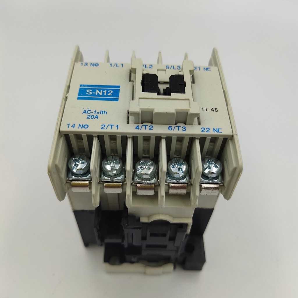 MODEL:S-N12 MAGNETIC CONTACTOR แมกเนติก คอนแทกเตอร์ ขนาด20A 1NO 1NC AC220V,AC110V,AC380V,24VAC