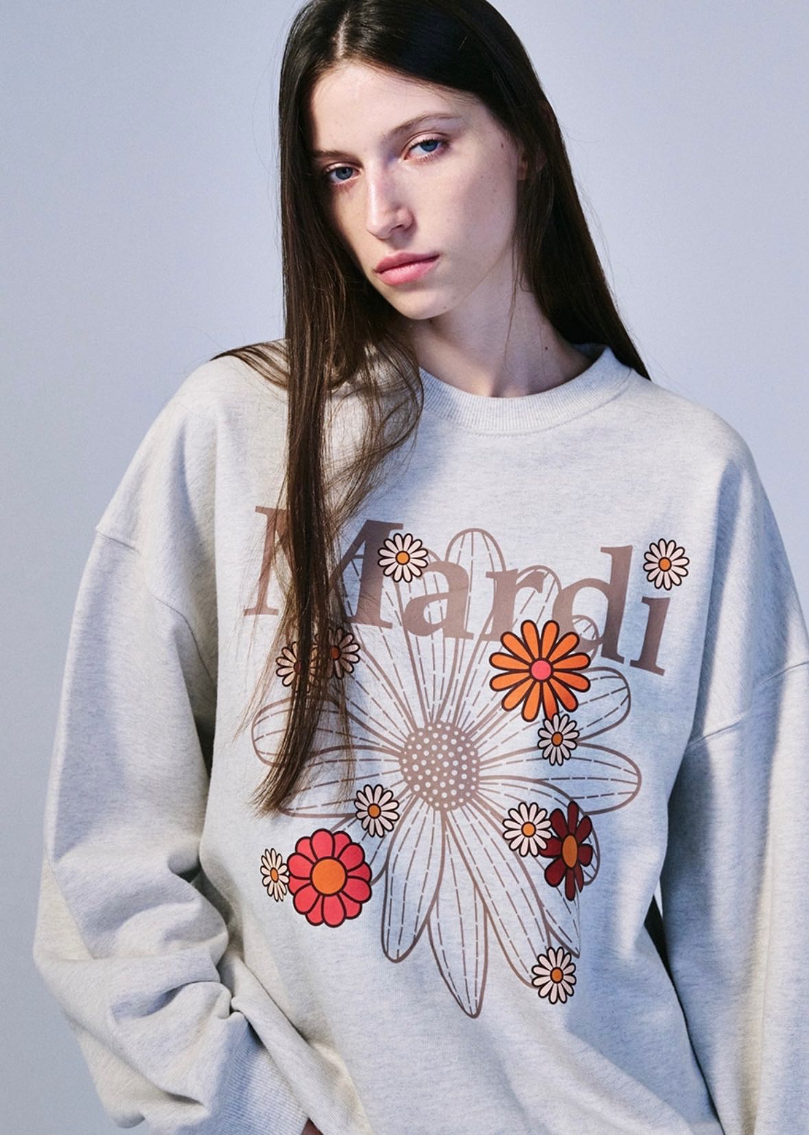 (พร้อมส่ง) Mardi mercredi sweatshirt blossom oatmeal taupe