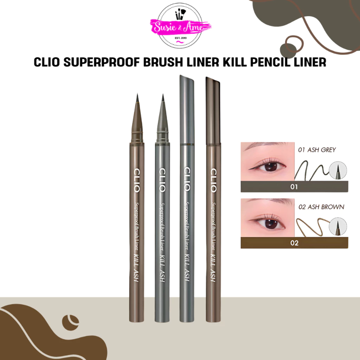 👑 CLIO SUPERPROOF BRUSH LINER KILL ASH