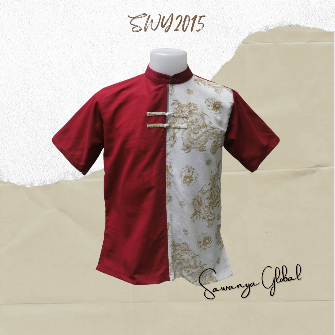 SWY2015 สีแดง เสื้อเมืองชาย ลายมังกร