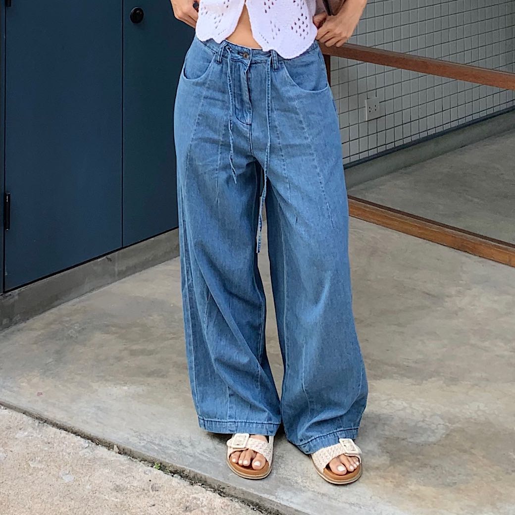 Comfy rope denim pants