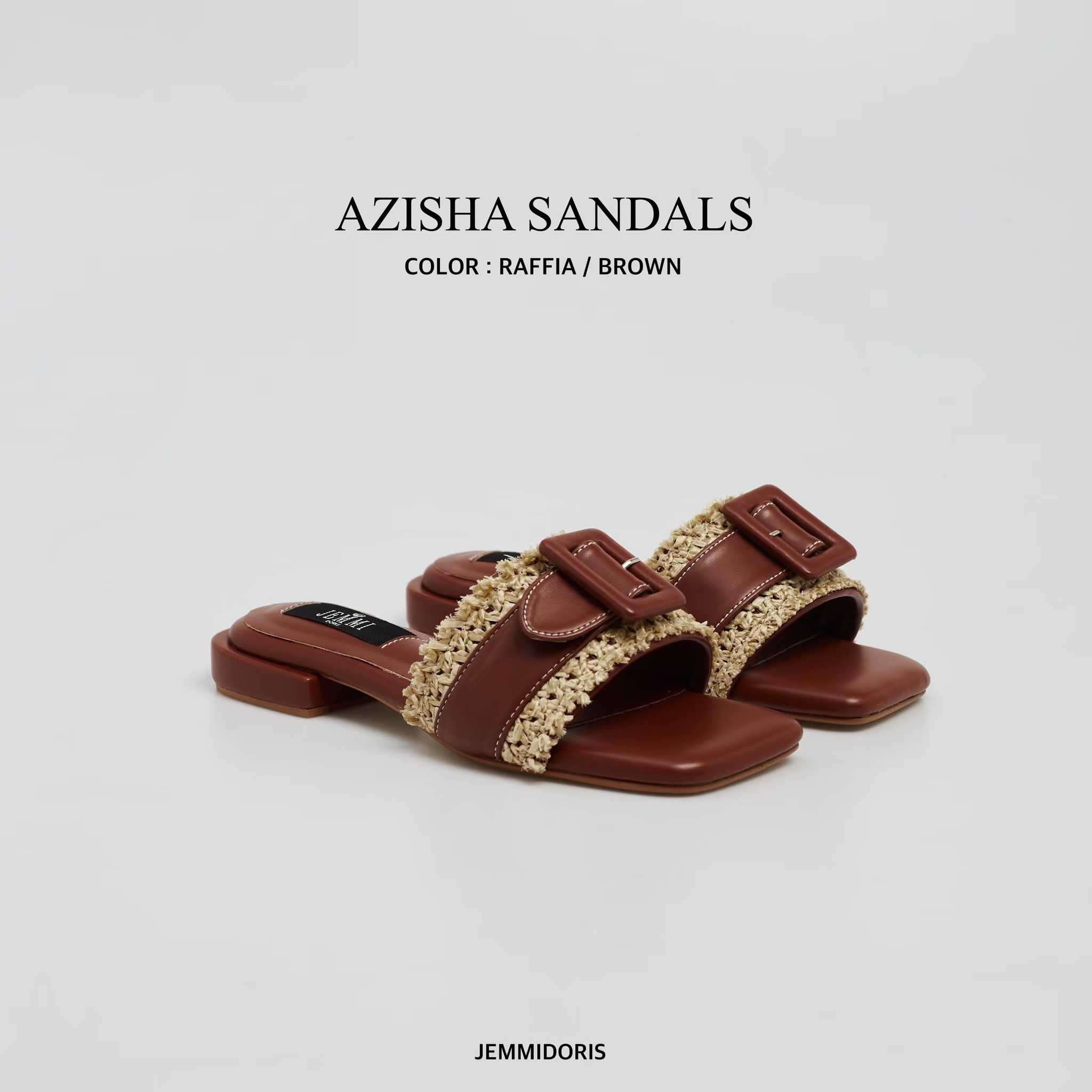 AZISHA SANDAL RAFFIA BROWN (AS)