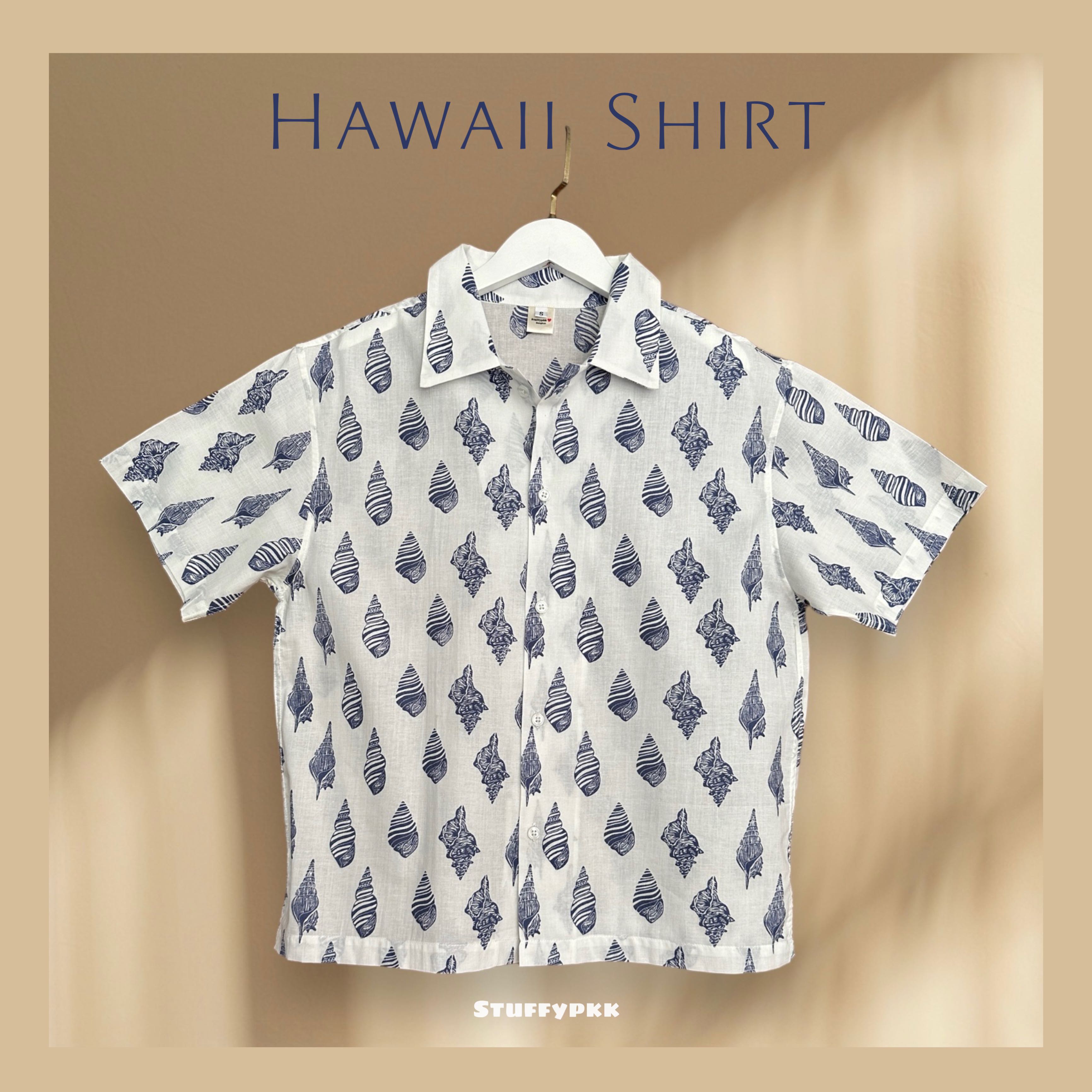 𝐇𝐚𝐰𝐚𝐢𝐢 Shirt สีขาวลายเปลือกหอย🐚