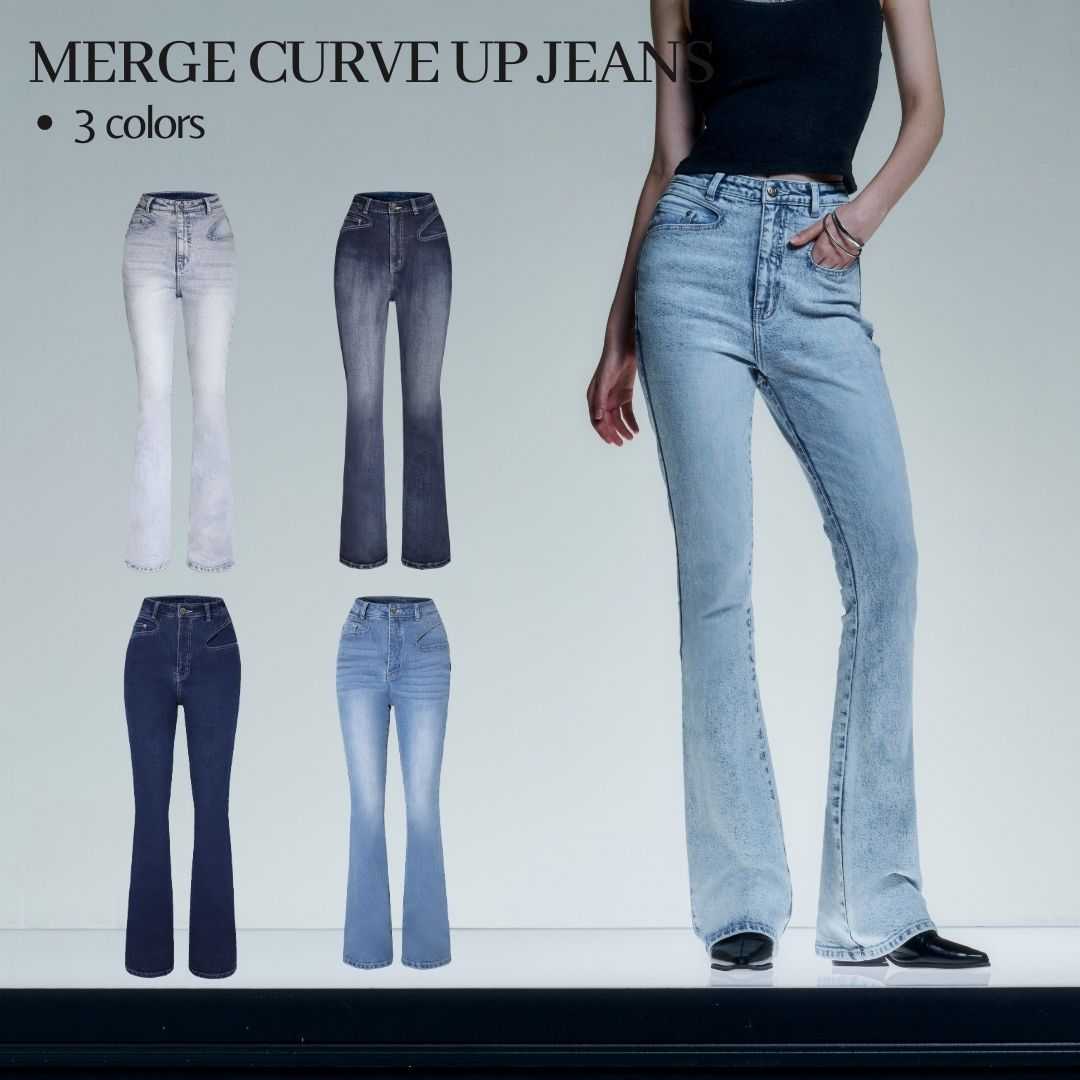 Merge Official - Merge Curve Up Jeans (Blue, Indigo ส่ง 19/5 Snow ส่ง 29/5 Dust ส่ง 2/6)(ขาย 5/5)