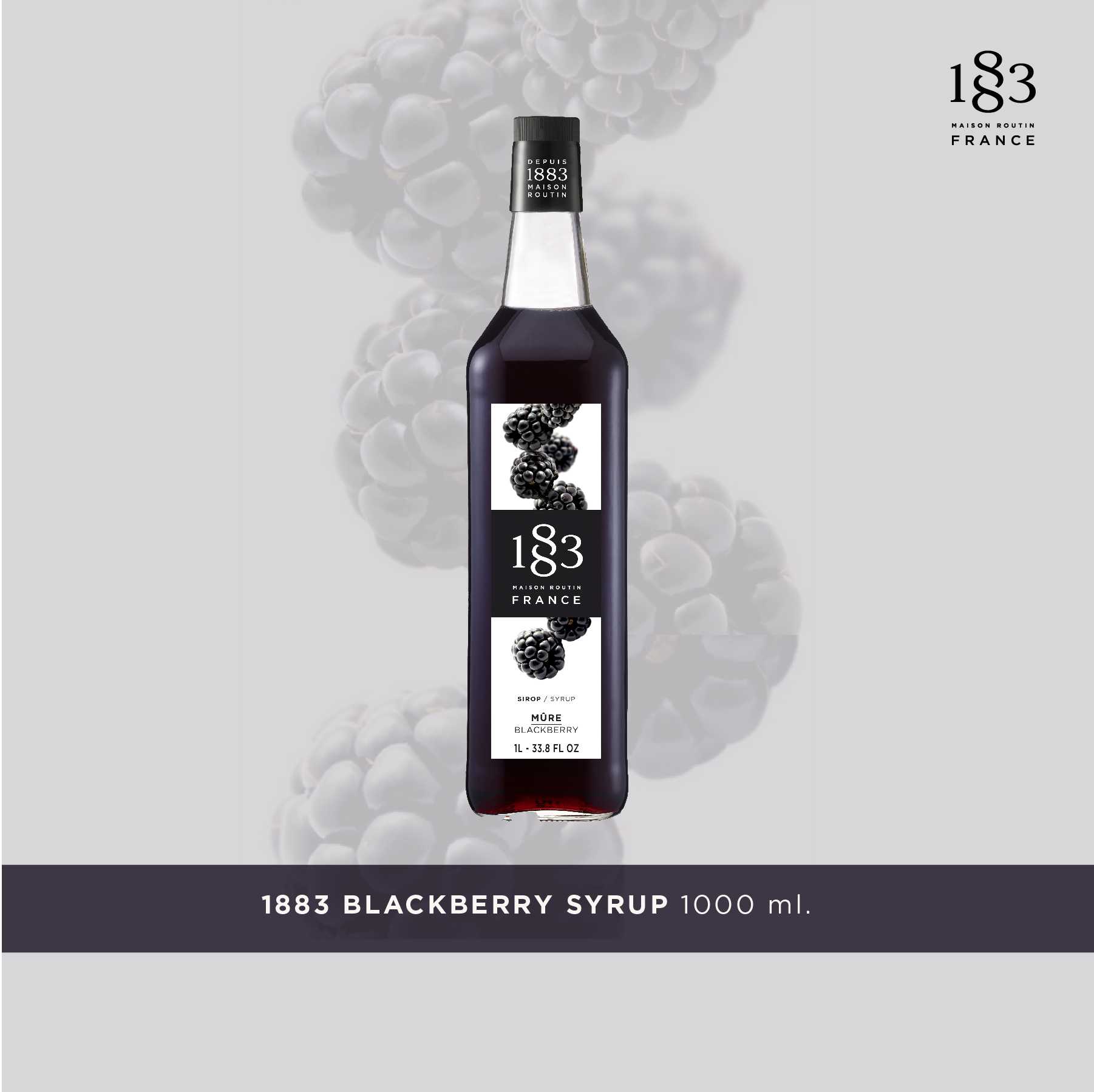 1883 BLACKBERRY FLAVORED SYRUP 1000 ml.