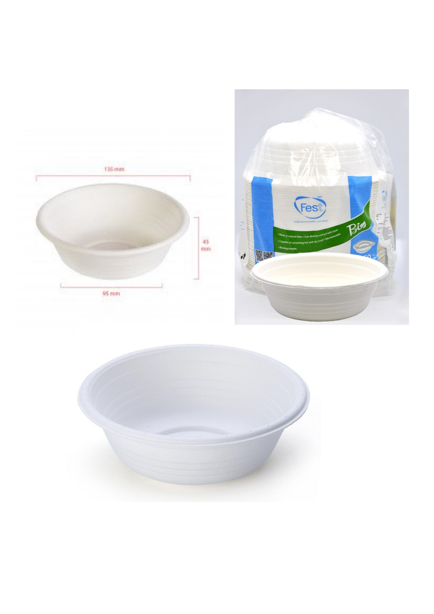 เฟสท์ L026-ชาม 350 มล.(บรรจุ 50ใบx12แพ็ค)(บรรจุ 50ใบx12แพ็ค)