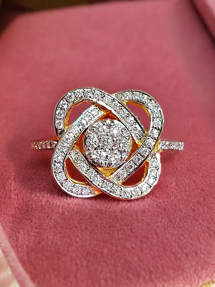 RW68 💍 แหวนเพชรอินฟินิตี้ไขว้ ใหญ่เต็มหน้านิ้ว 💎 19,500 บาท
