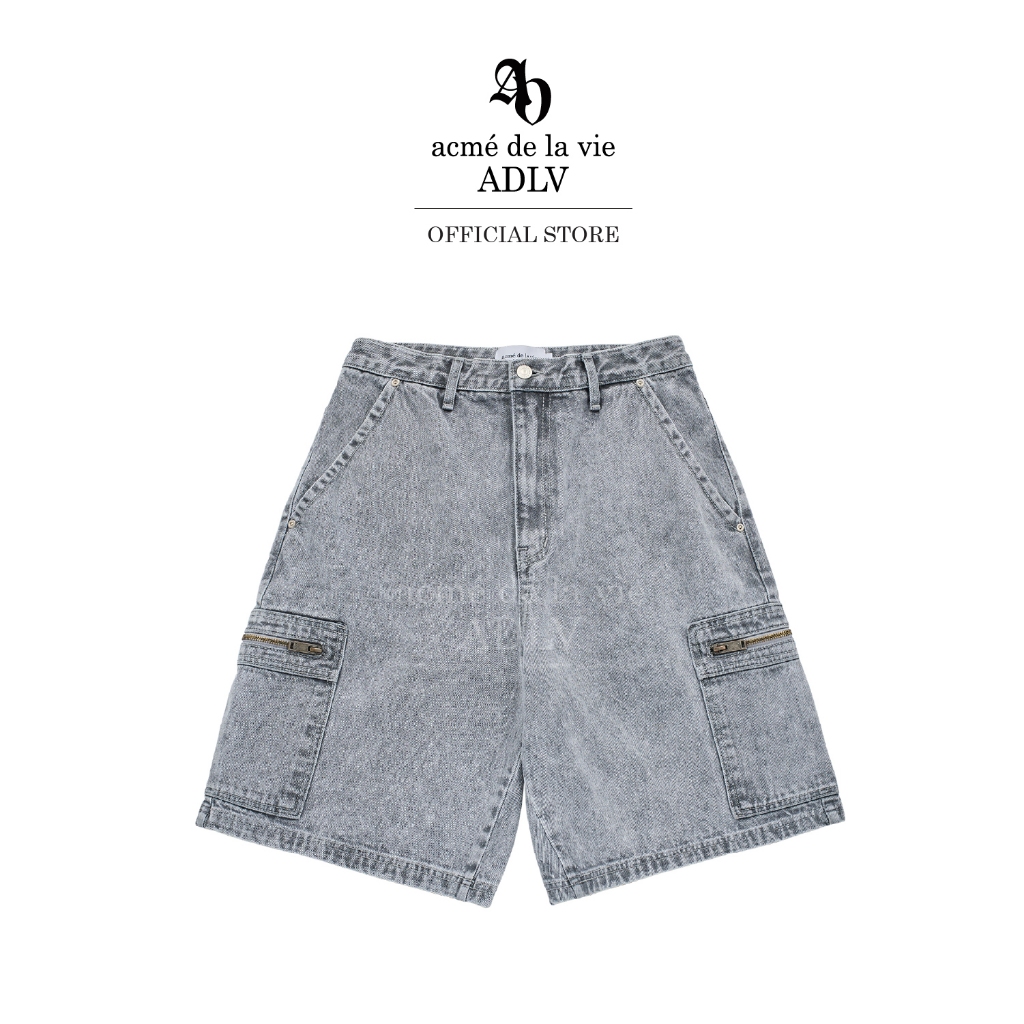 ADLV [acme de la vie] กางเกงยีนส์ขาสั้น รุ่น Double Pocket Denim Short Pants Grey