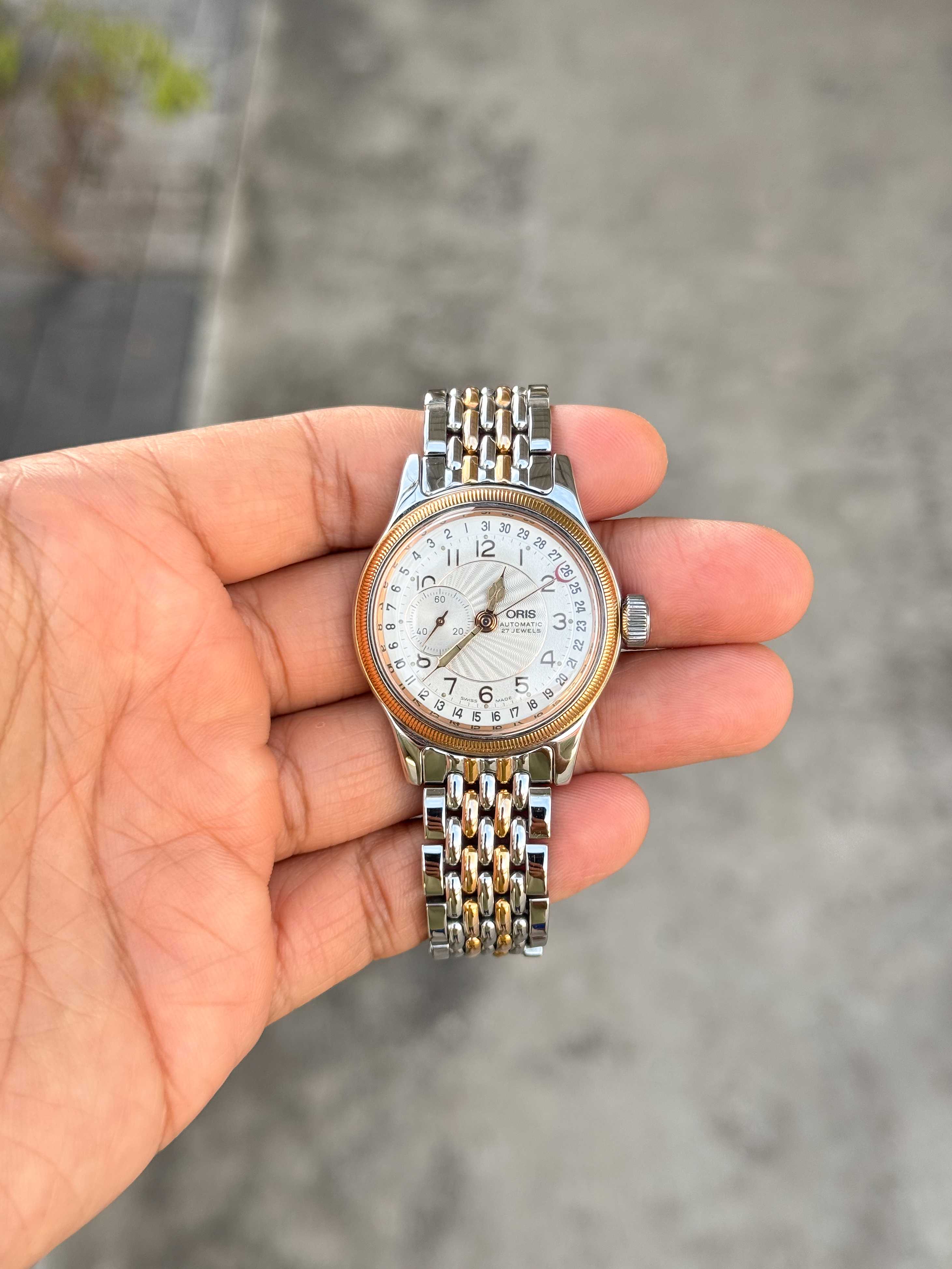 Oris Big Crown Pointer Date Small Second Automatic Boy Size 2tone
