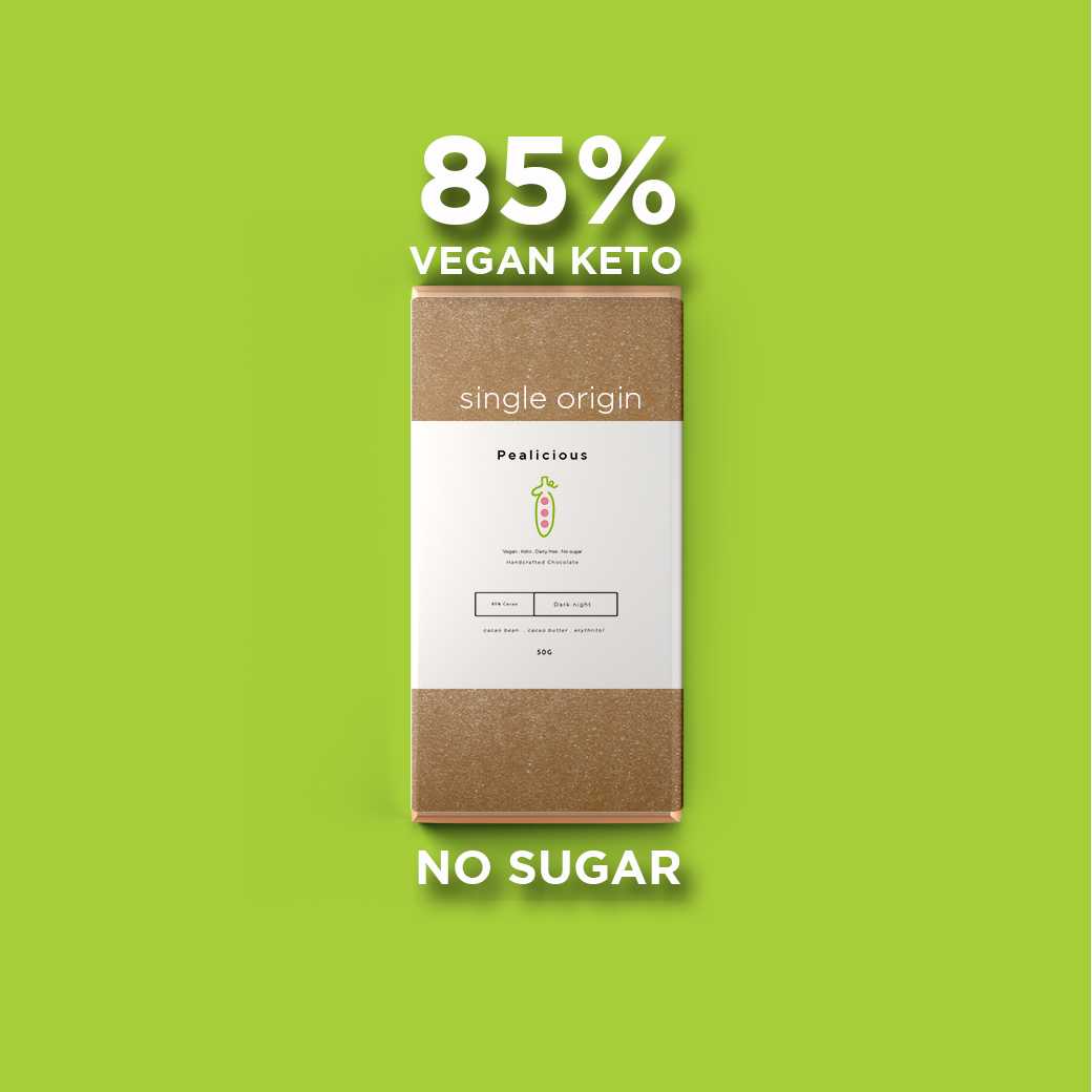 85% ดาร์ค ช็อคโกแลต วีแกน คีโต (single origin)|No sugar Vegan Chocolate bar 85% (Dark night Flavour)