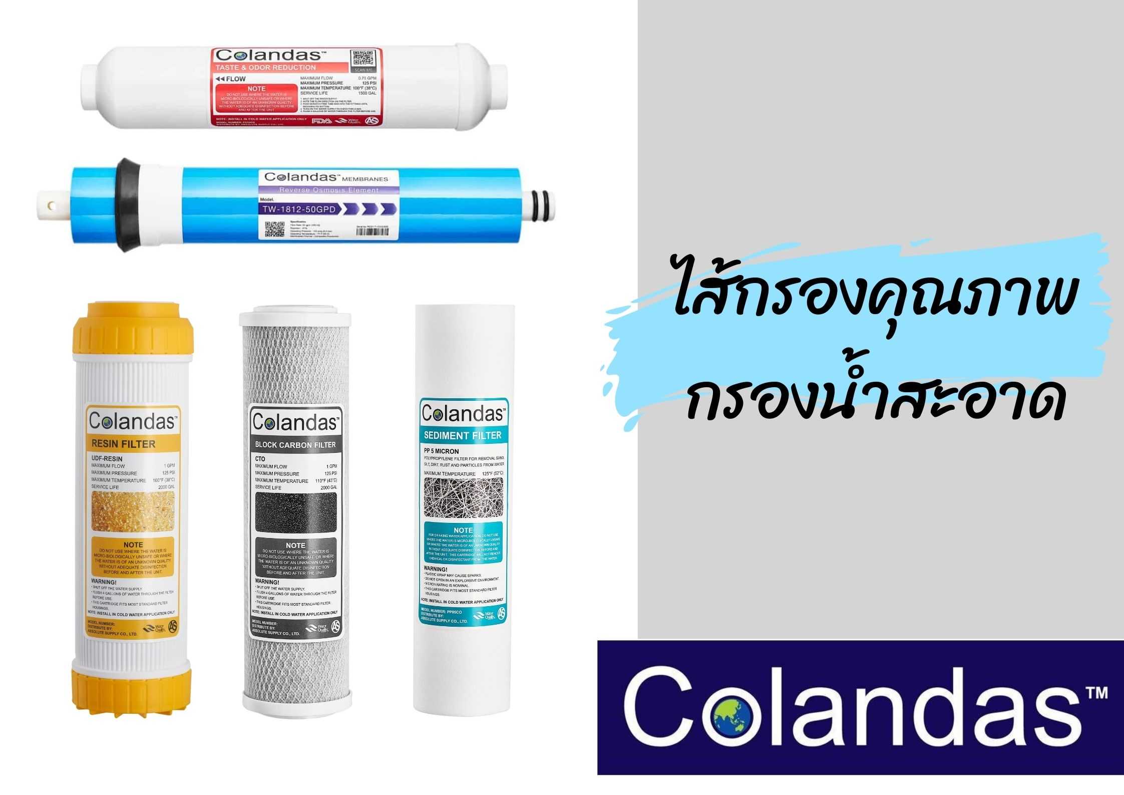 SETR-R / เซ็ทไส้กรองน้ำเครื่อง RO  5 ชิ้น ไส้เรซิ่น