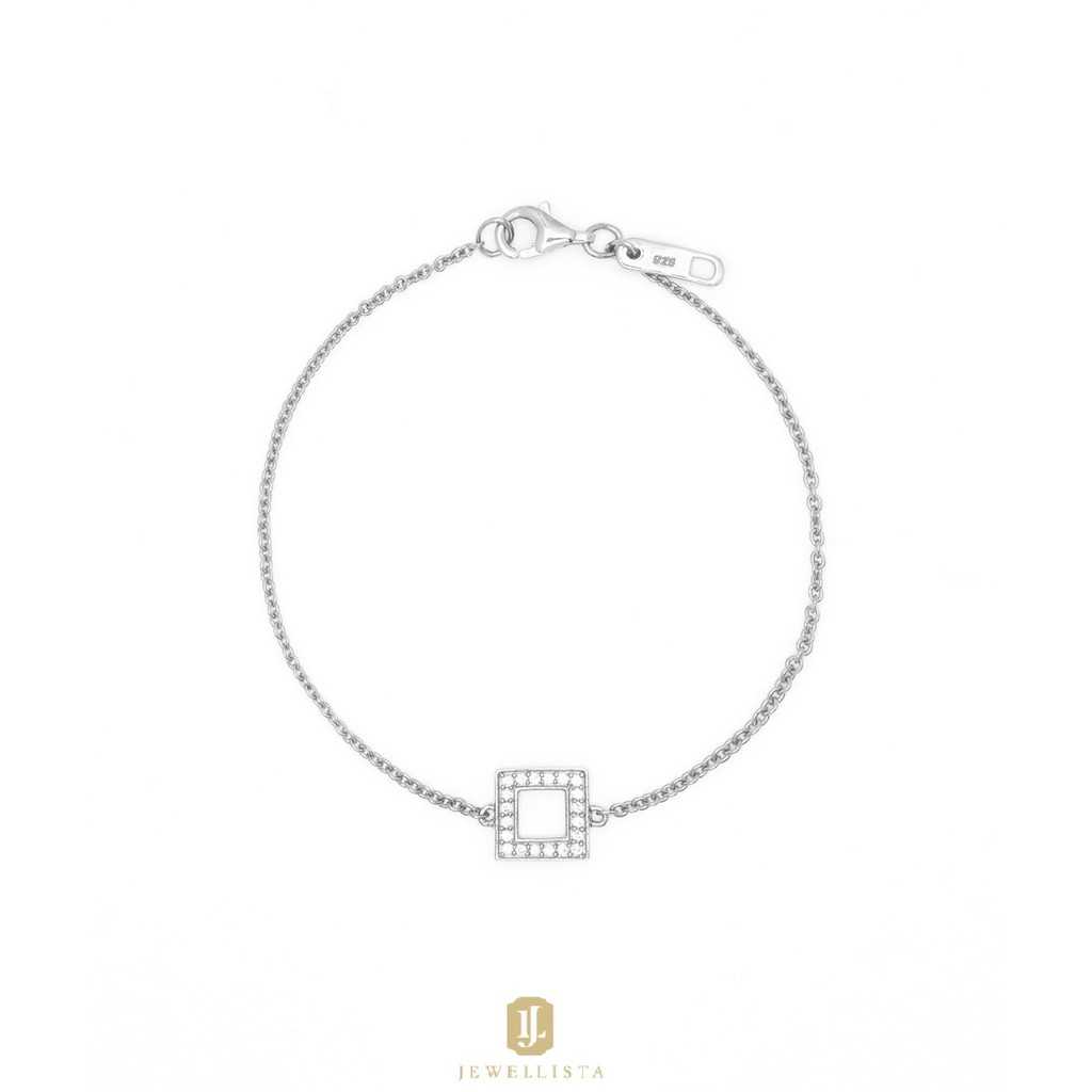 Jewellista สร้อยข้อมือ Camila เงินแท้925 ประดับพลอย Zirconia จาก Swarovski ชุบทองคำขาว