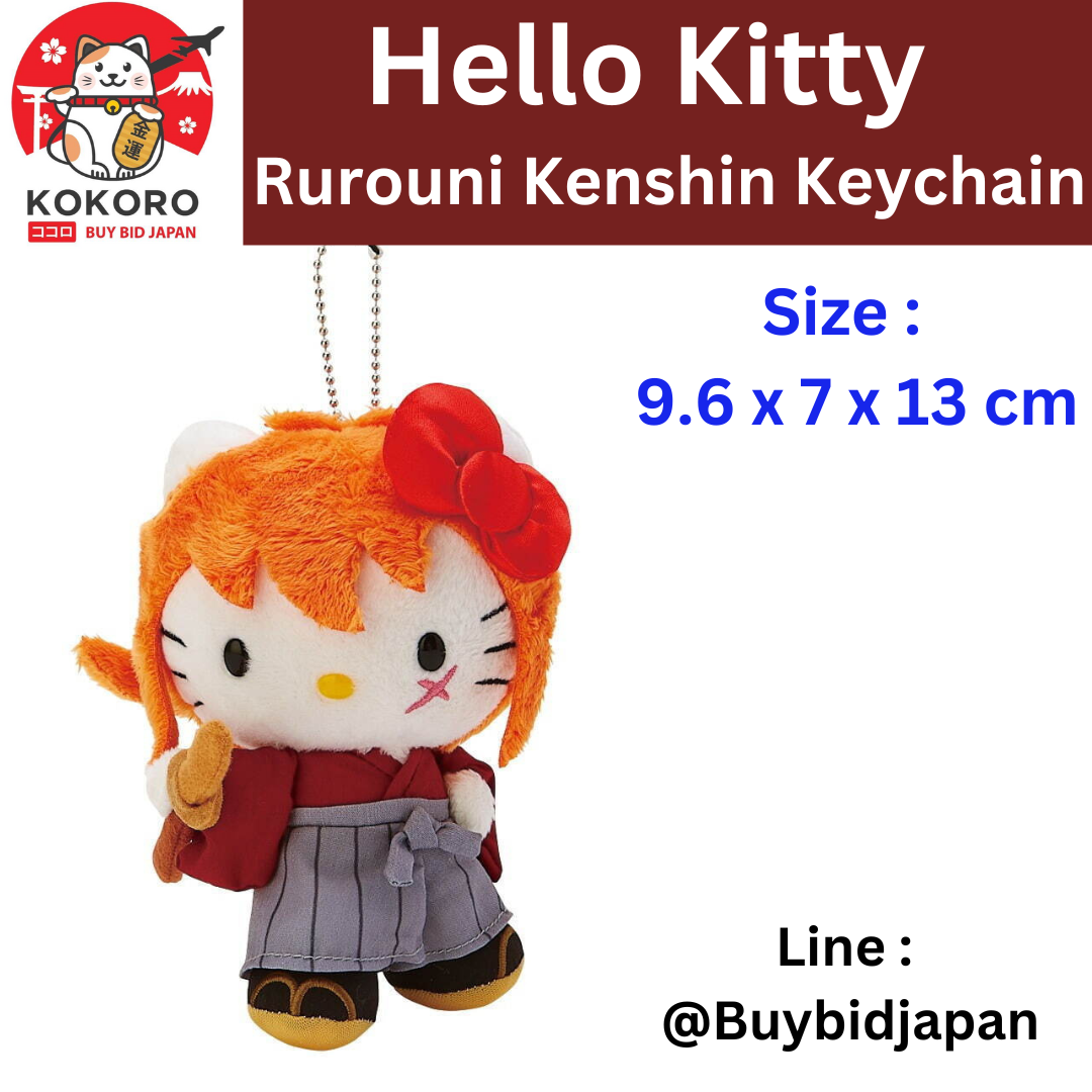 [พร้อมส่ง] พวงกุญแจ ตุ๊กตา คิตตี้ เคนชิน ซามูไรพเนจร 13 cm Rurouni Kenshin Hello Kitty Sanrio
