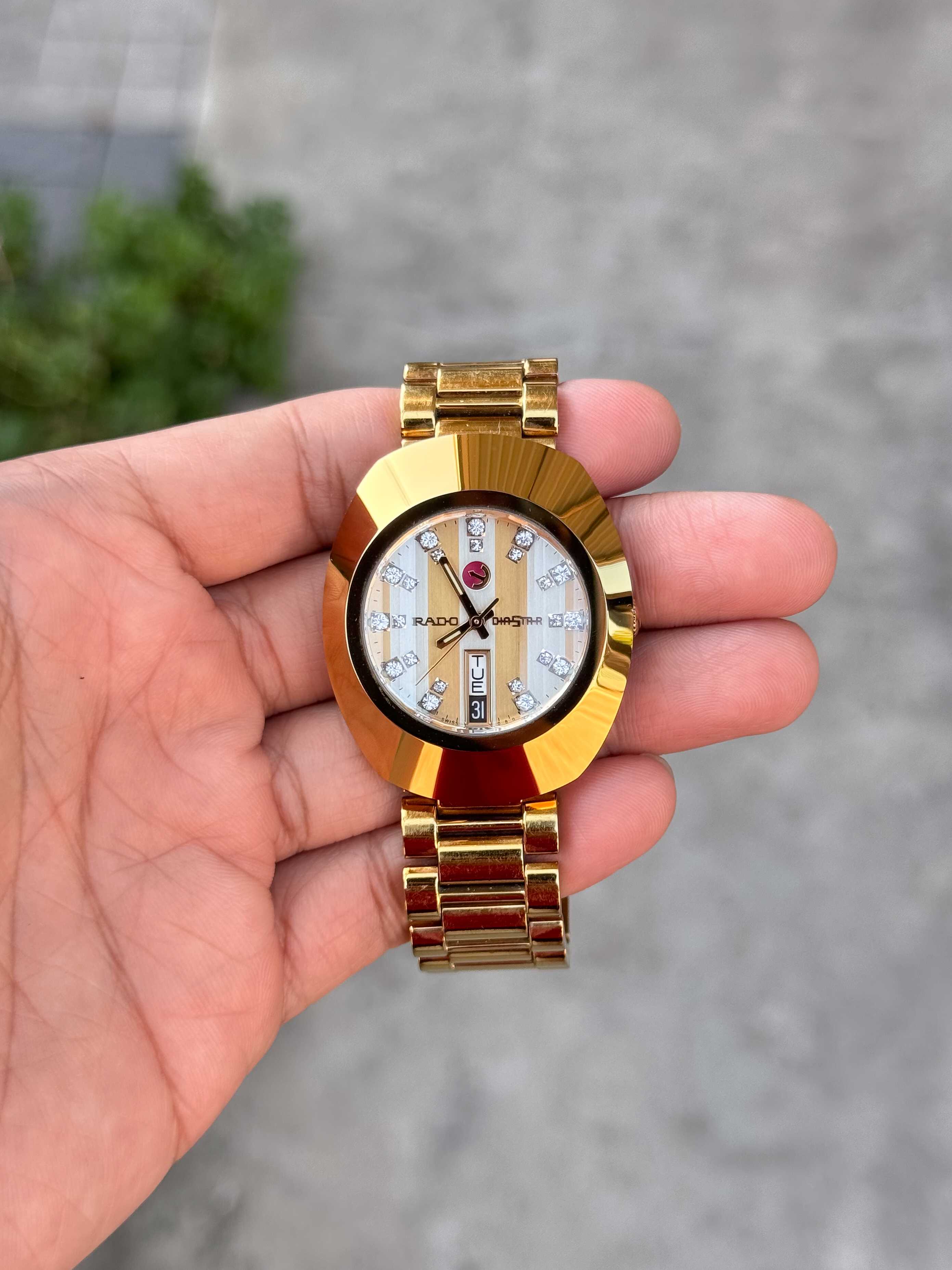 Rado Diastar Automatic Man Size Day-Date เรือนทอง หน้าทองพลอยคู่