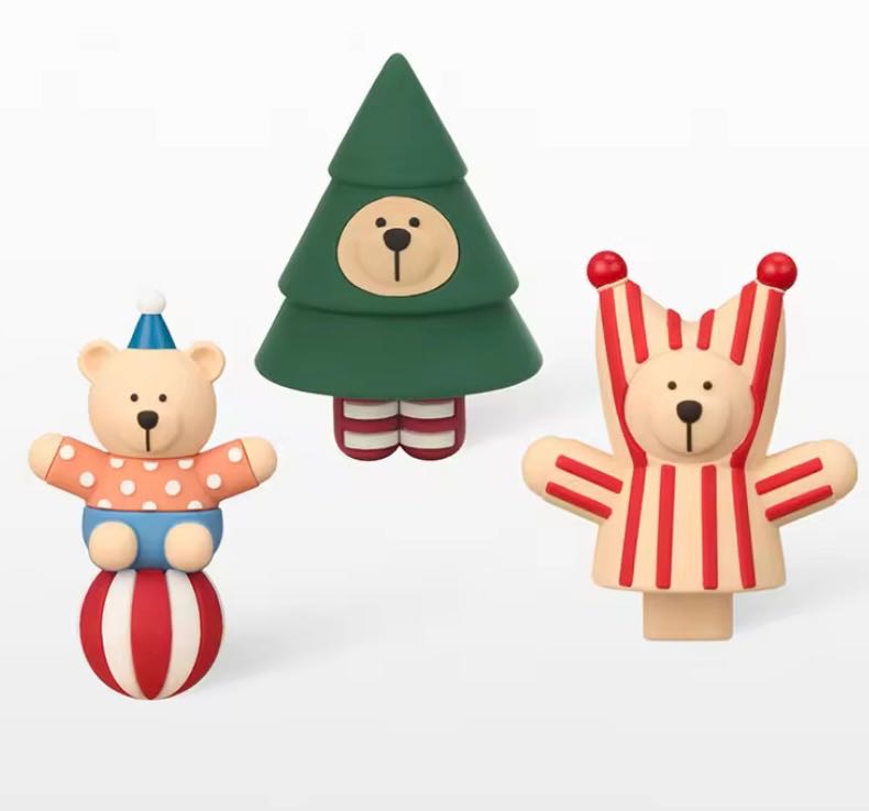 Starbucks Holiday Carnival Cup Deco Set เซตตุ๊กตาตกแต่งแก้ววัสดุซิลิโคน