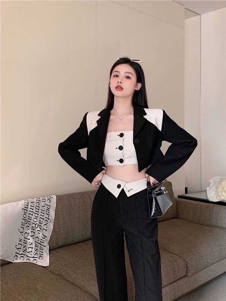 ( SALE ) LOW WAIST 2 TONE PANTS