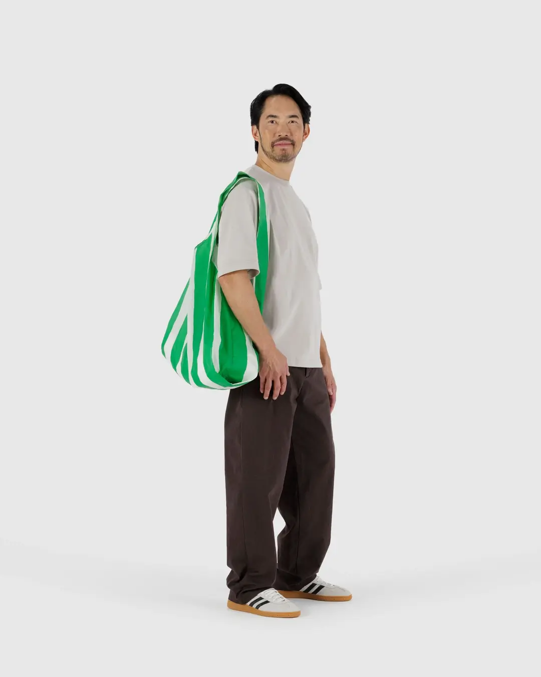 BAGGU Big - Green Painted Stripe