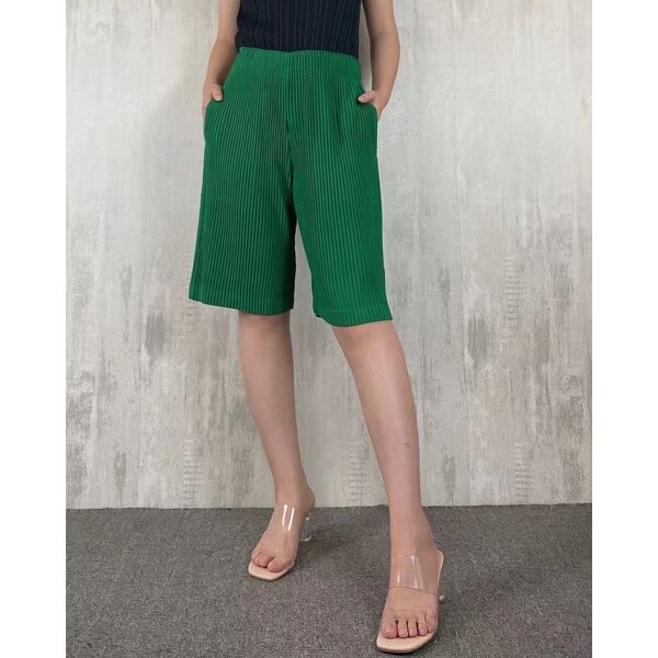 เอวถึง38 ยาว21นิ้ว 2MUAY รุ่น GM0761 กางเกงอัดพลีท THICK SHORT PLEATED PANTS 17 สี FREE SIZE