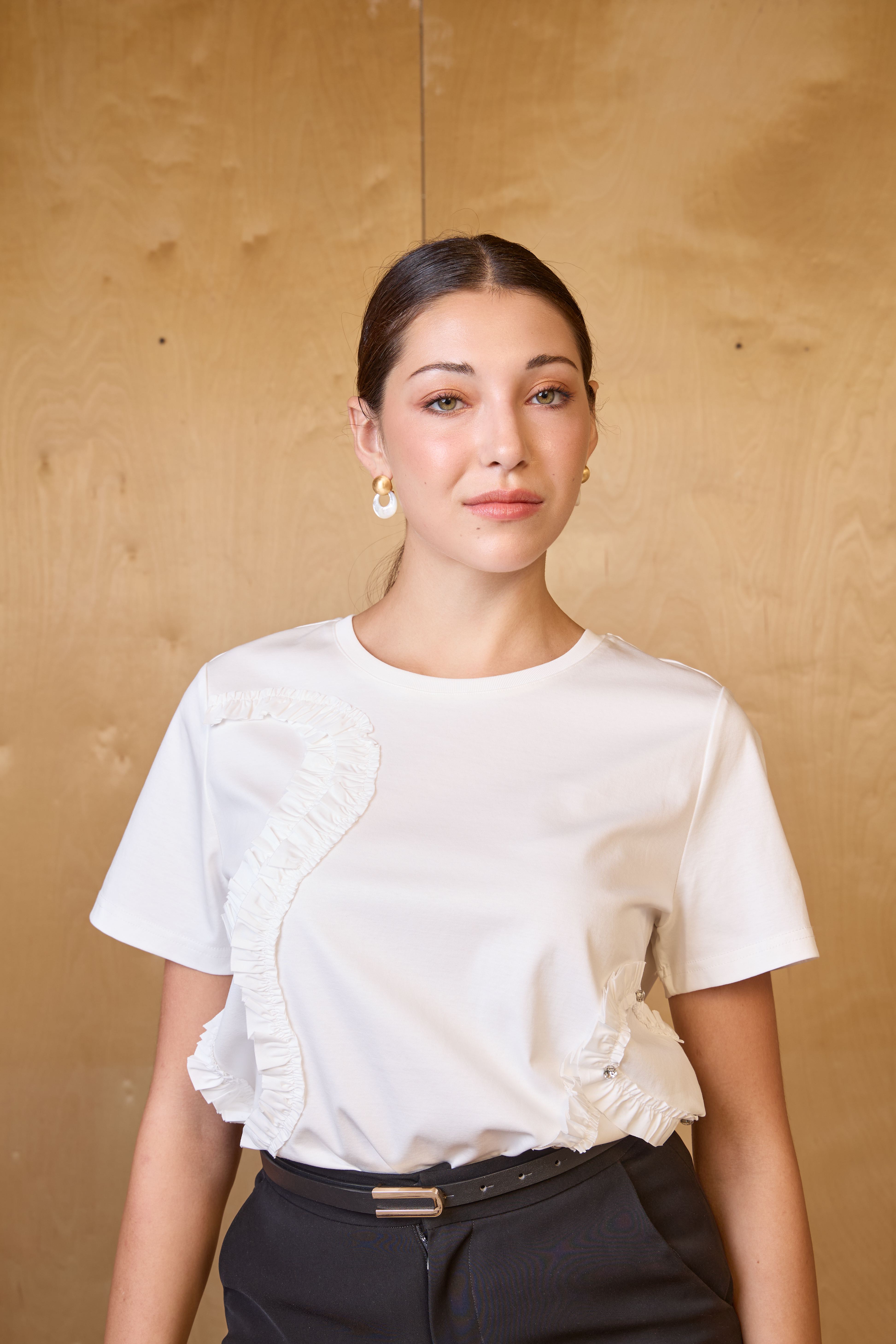 The Ruffle Panel Detail T-shirt