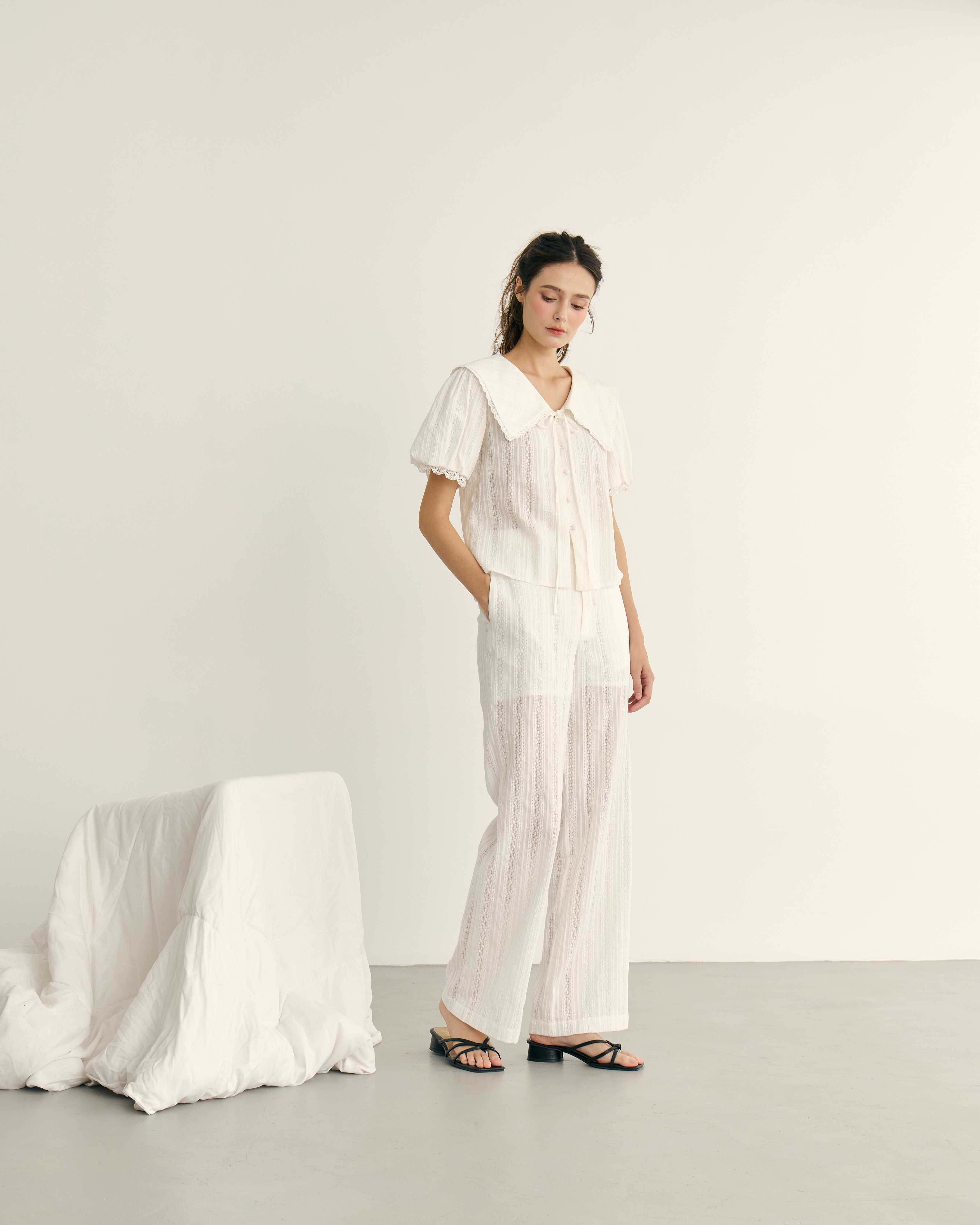 Aunchadabrand - Lene lace trouser กางเกงลูกไม้ขายาว