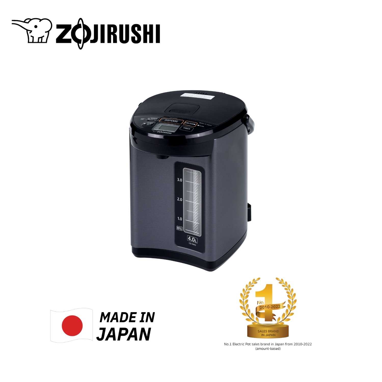 Zojirushi กระติกน้ำร้อนไฟฟ้าไมโครคอมพิวเตอร์ 4 ลิตร รุ่น CD-NAQ40T