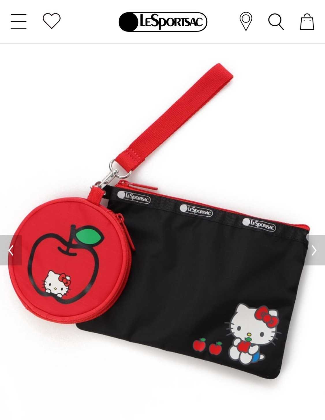 LESPORTSAC x HELLO KITTY COLLECTION APPLE POUCH 