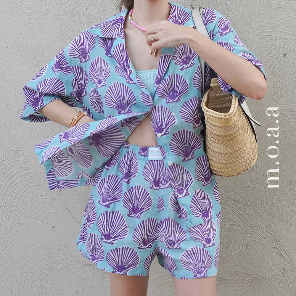 SEASHELL OVERSHIRT IN BLUE HAWAII