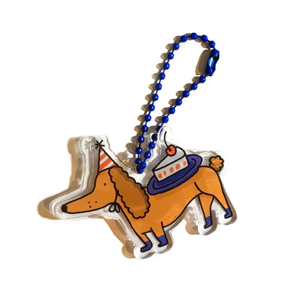 keyring1 - dog and cake