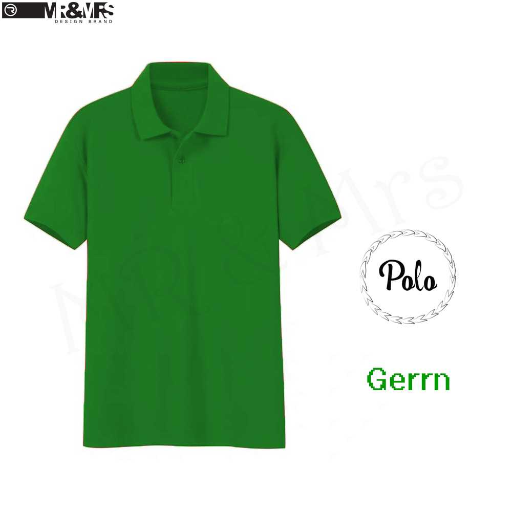 เสื้อโปโล เสื้อคอปกชาย/หญิง แขนสั้น POLO ผ้าCOTTON มีกระเป๋าหน้า (สีเขียว) HONEY BIRD