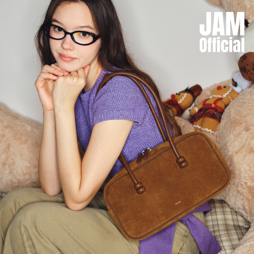 JAM | MUVA - Midi Boston Suede - กระเป๋าสะพายข้าง หนังกลับ ทรงบอสตัน