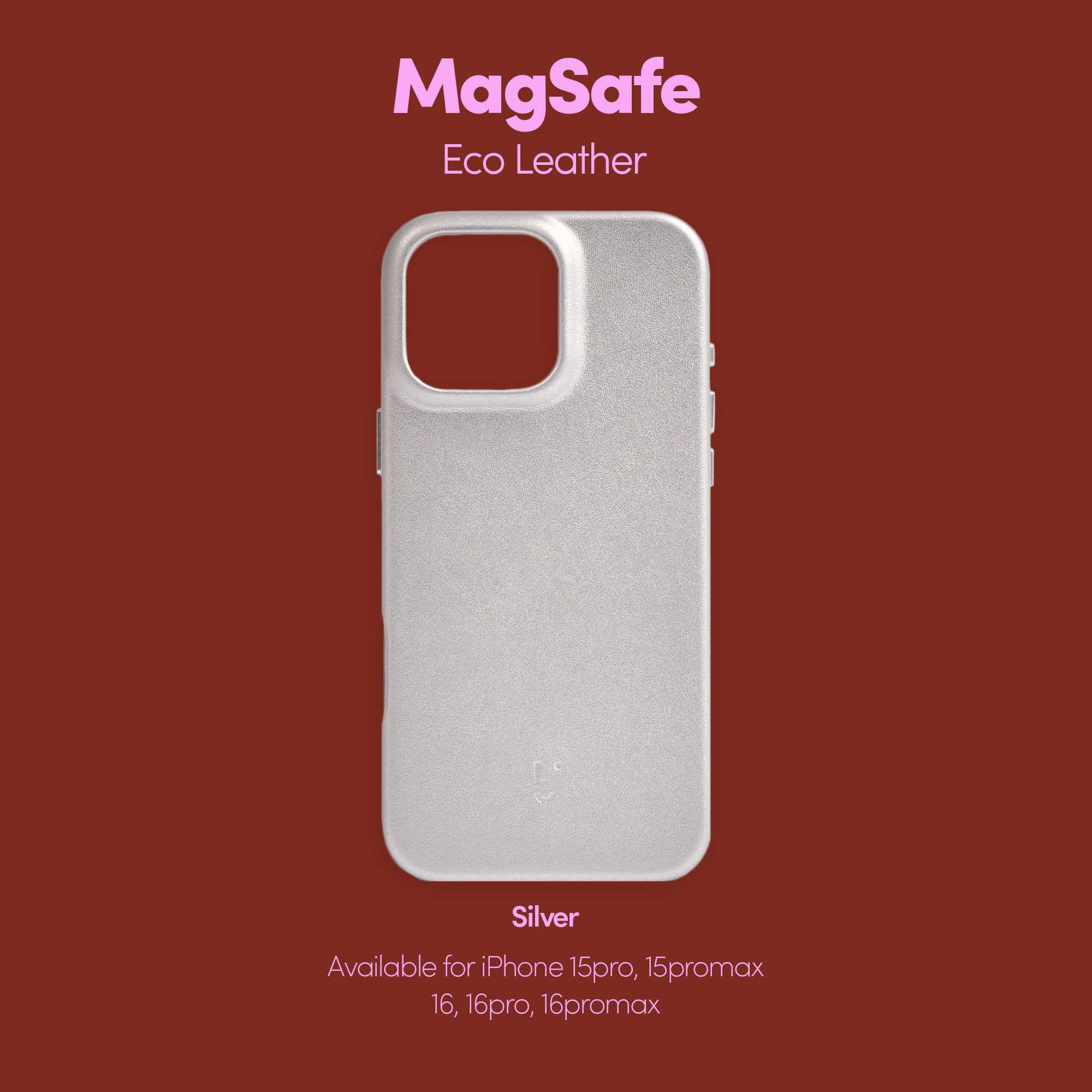 MagSafe Eco-Leather Phone Case in Silver