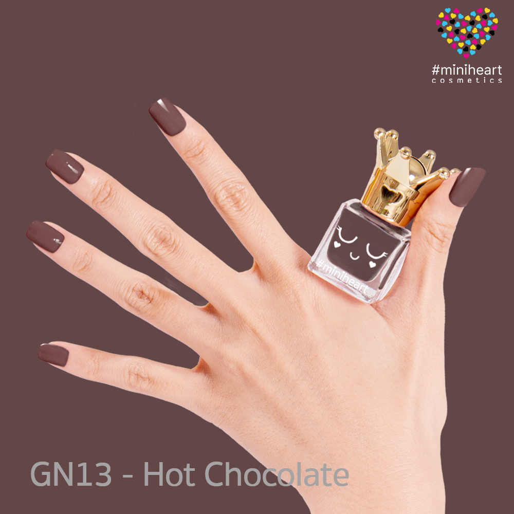 สีทาเล็บ Miniheart สูตรเจลไม่ต้องอบ GN13-Hot Chocolate