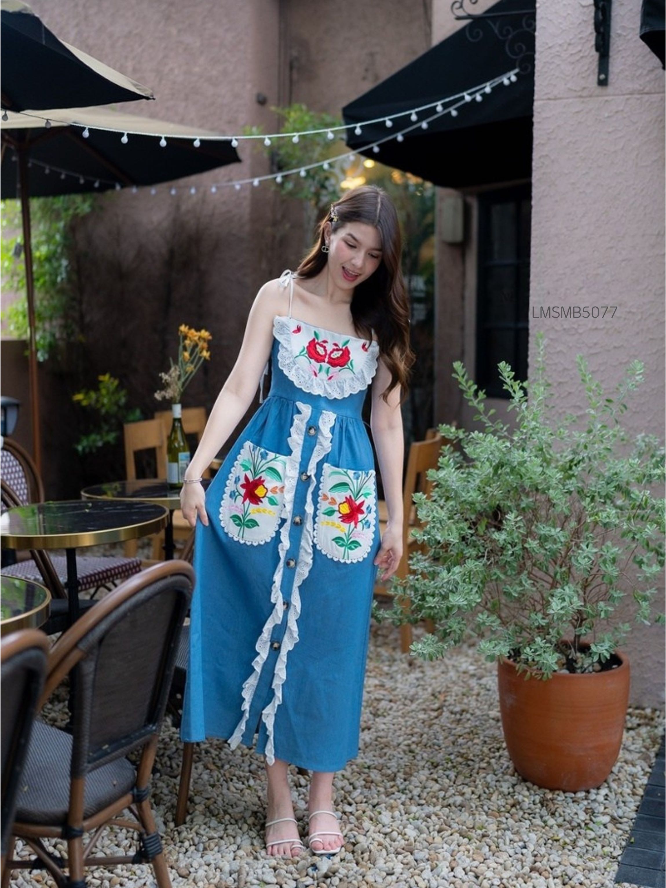 S-XL เดรสยาวสายเดี่ยว LMSMB5077