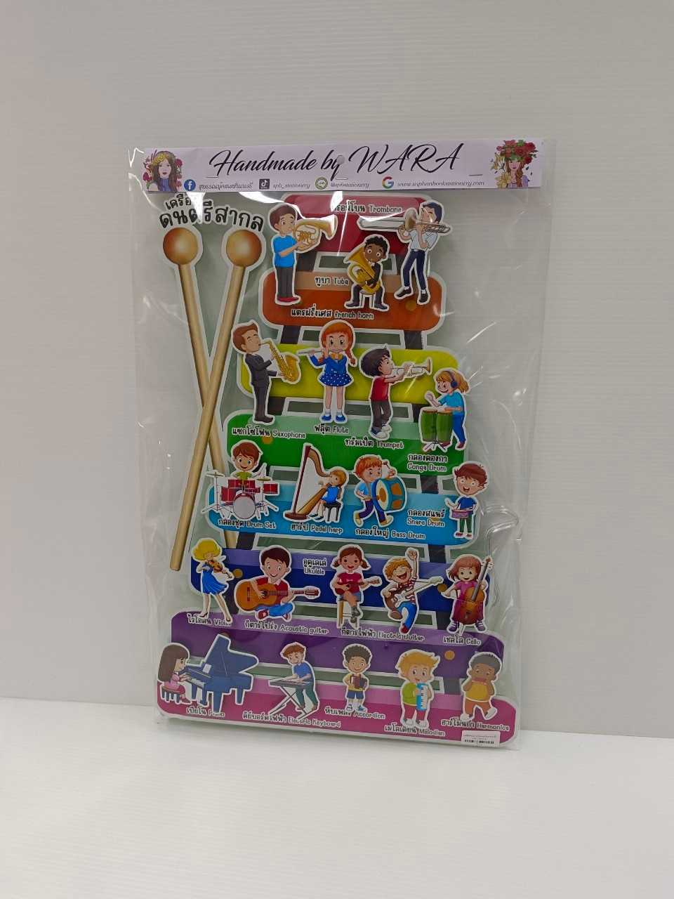 งานสื่อ ติดแปะ ดนตรีสากล + ขาตั้งใส คำศัพท์ไทย-อังกฤษ