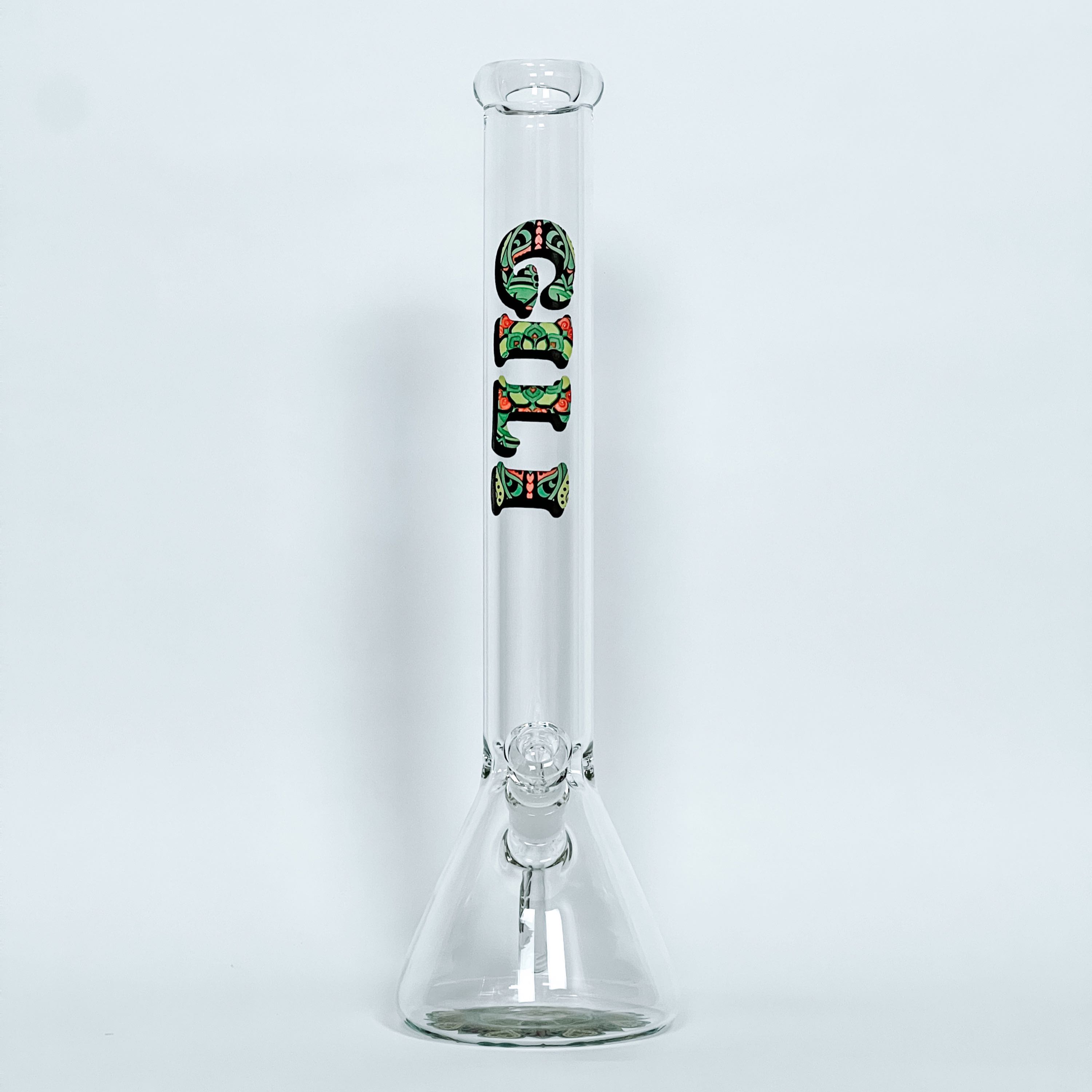 Gili Glass Beaker Bong with Nice Logos l 45 cm