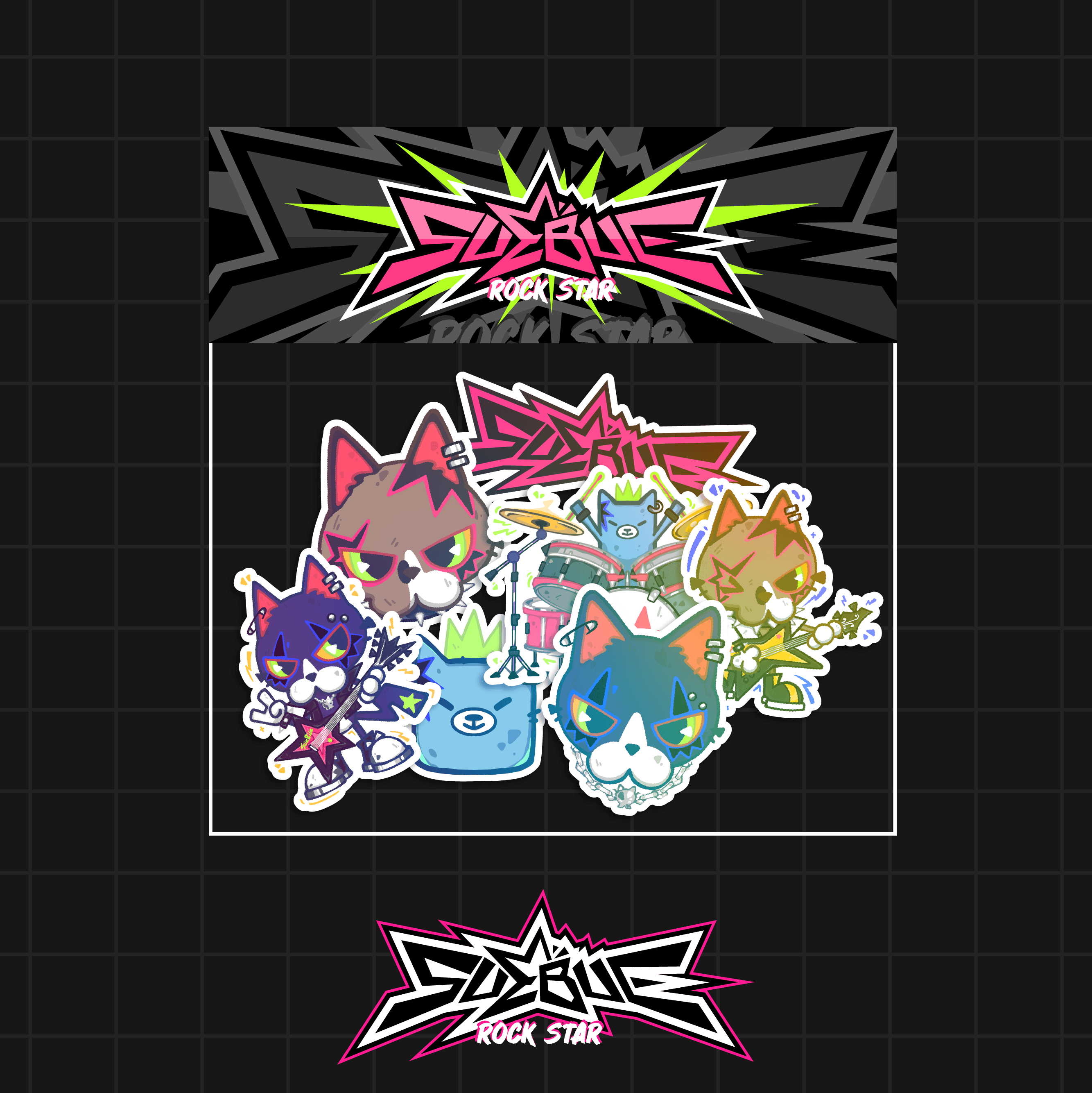 Sticker HOLOGRAM set Rock star