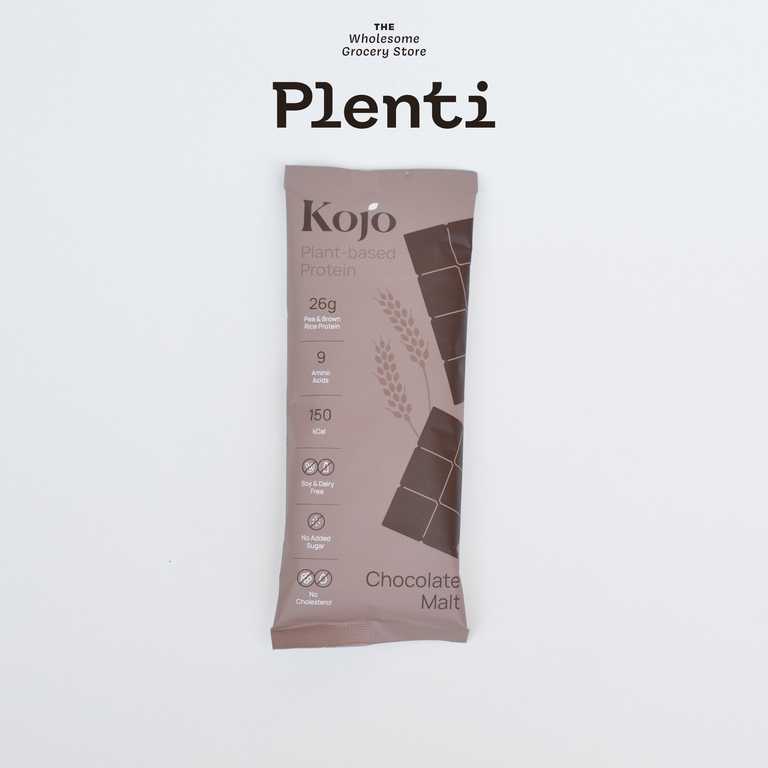 KOJO Plant-based Protein | โคโจโปรตีนแพลนต์เบส | Chocolate Malt Flavor Sachet | รสช็อกโกแลต แบบซอง