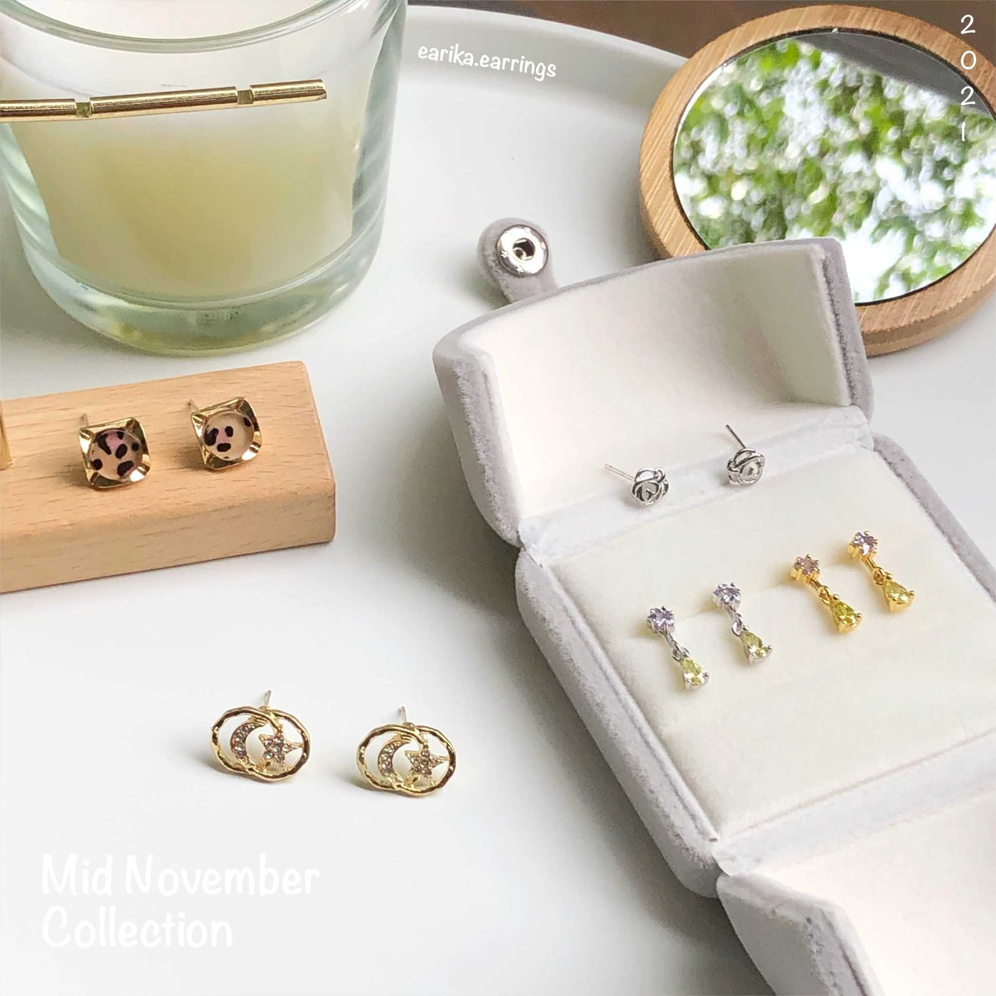 earika.earrings - ต่างหูเงินแท้ S92.5 คอลเลคชั่นกลางเดือนพฤศจิกายน 2021 (1) เหมาะสำหรับคนแพ้ง่าย