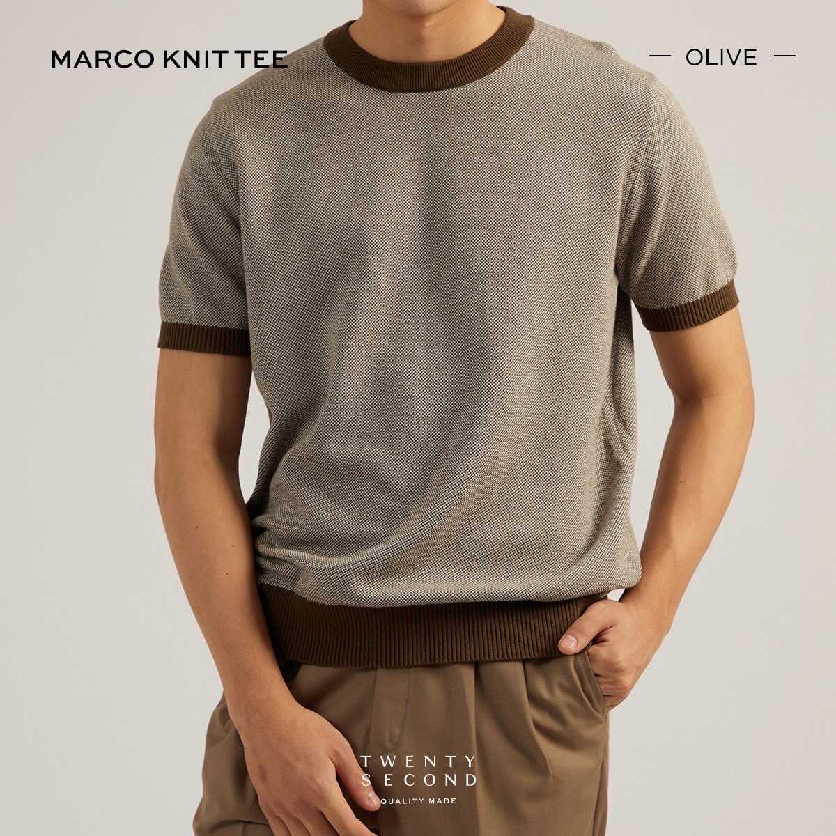 MARCO KNIT TEE - OLIVE