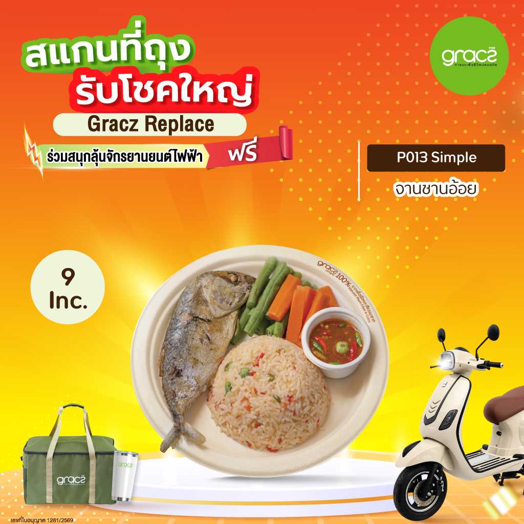 จานเยื่อพืช 9 นิ้ว รุ่น P013
