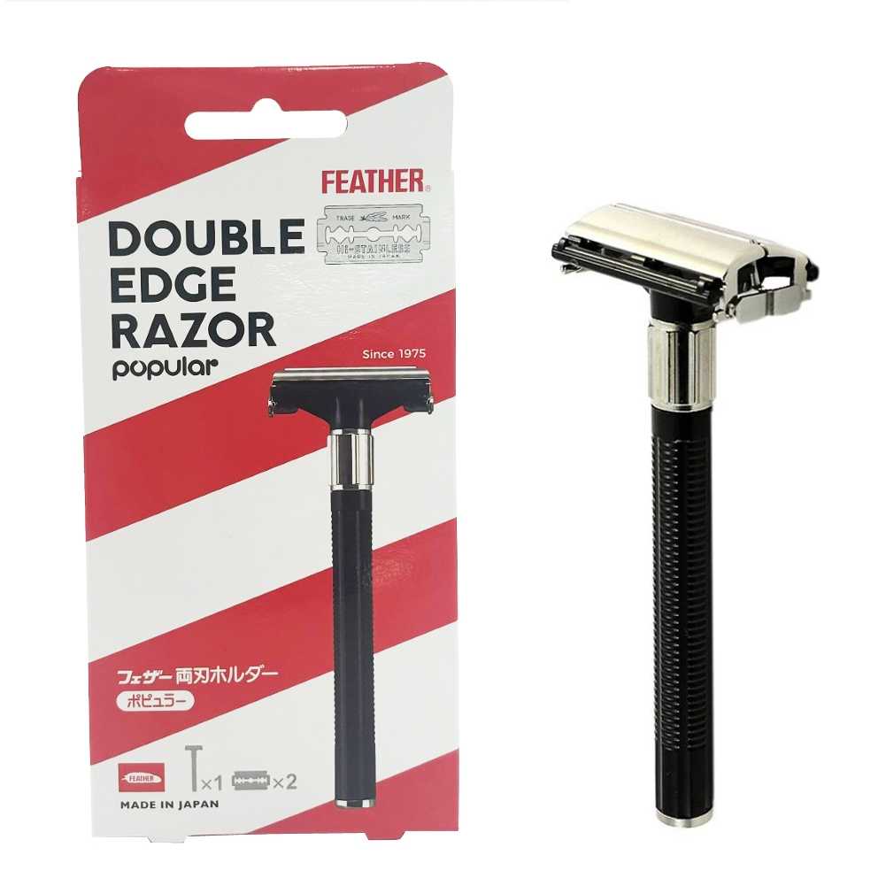 มีดโกน Feather 800-1B ตราขนนก ด้ามโกนแบบ 2คม สำหรับโกนหนวด โกนผม Feather Shaving Razor Blades Japan
