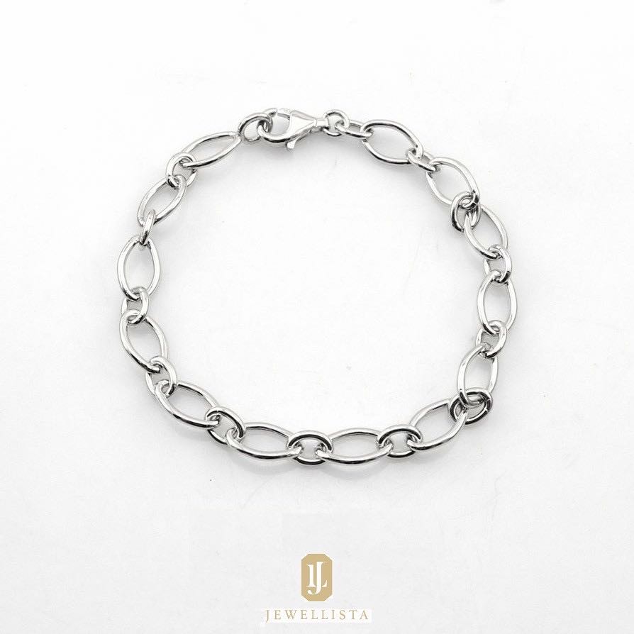 Jewellista สร้อยข้อมือโซ่ Hilary เงินแท้ 925