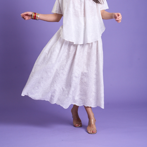 Rebecca Skirt (White, Size SM)