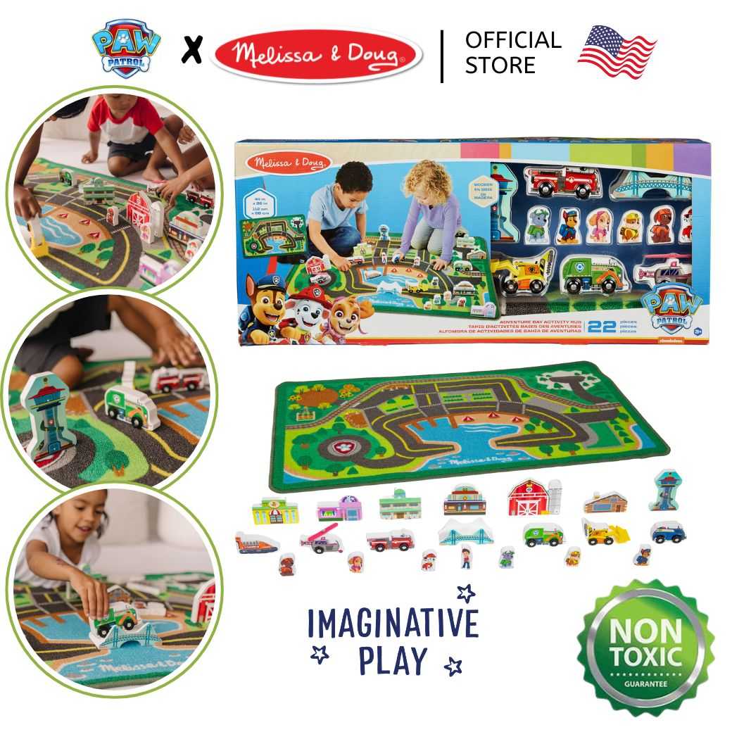 (ของแท้ USA) พรมเด็ก ห้องเด็ก ขนาด 112 x 66 cm Paw Patrol Chase Deluxe Rug Melissa Doug ซักได้ 33273