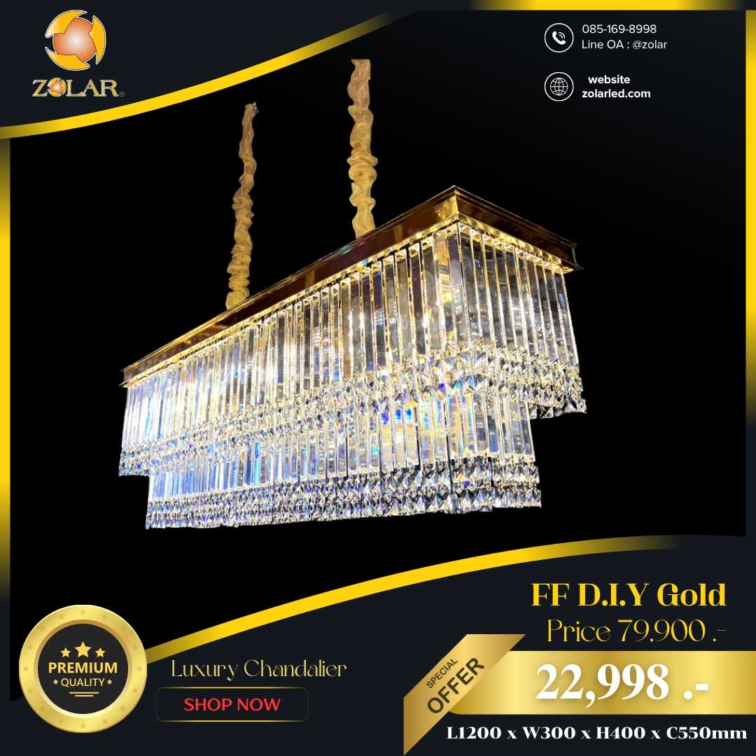 โคมคริสตัล Fenisia D.I.Y. Gold 120cm. CDR8096