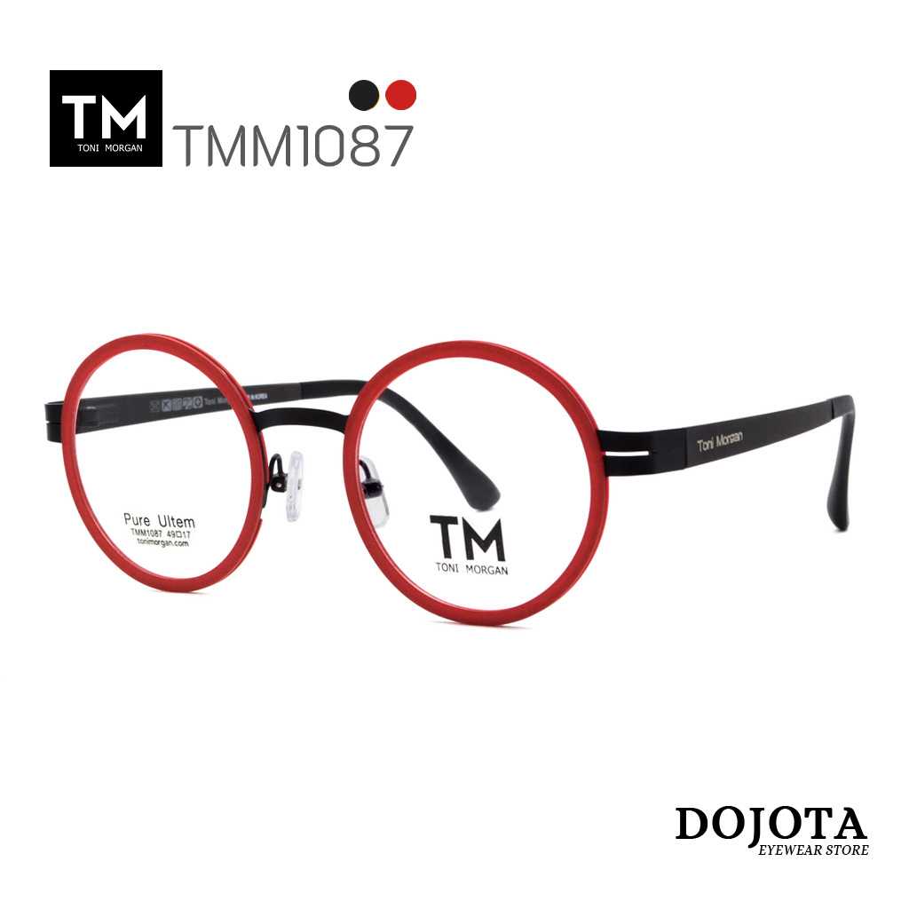 กรอบแว่นตากลม TM รุ่น TMM1087 สีแดง/ขาดำ Made in Korea