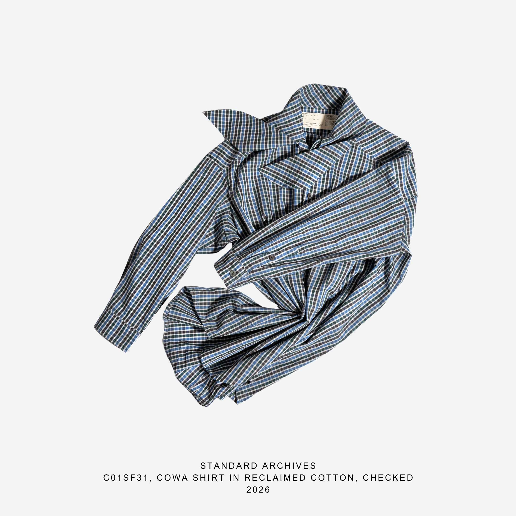 C01SF31,COWA SHIRT IN RECLAIMED COTTON,CHECKED