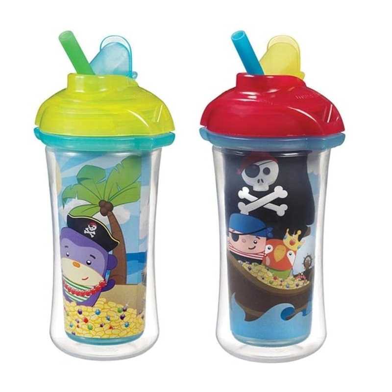 #แก้วหัดดื่ม Munckin : MNK15521# 9oz. Click Lock Insulated Straw Cup - 2pk
