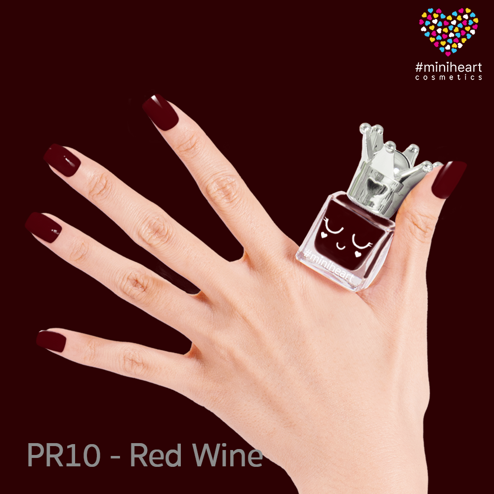 สีทาเล็บ Miniheart สูตรพรีเมียม PR10 - Red Wine